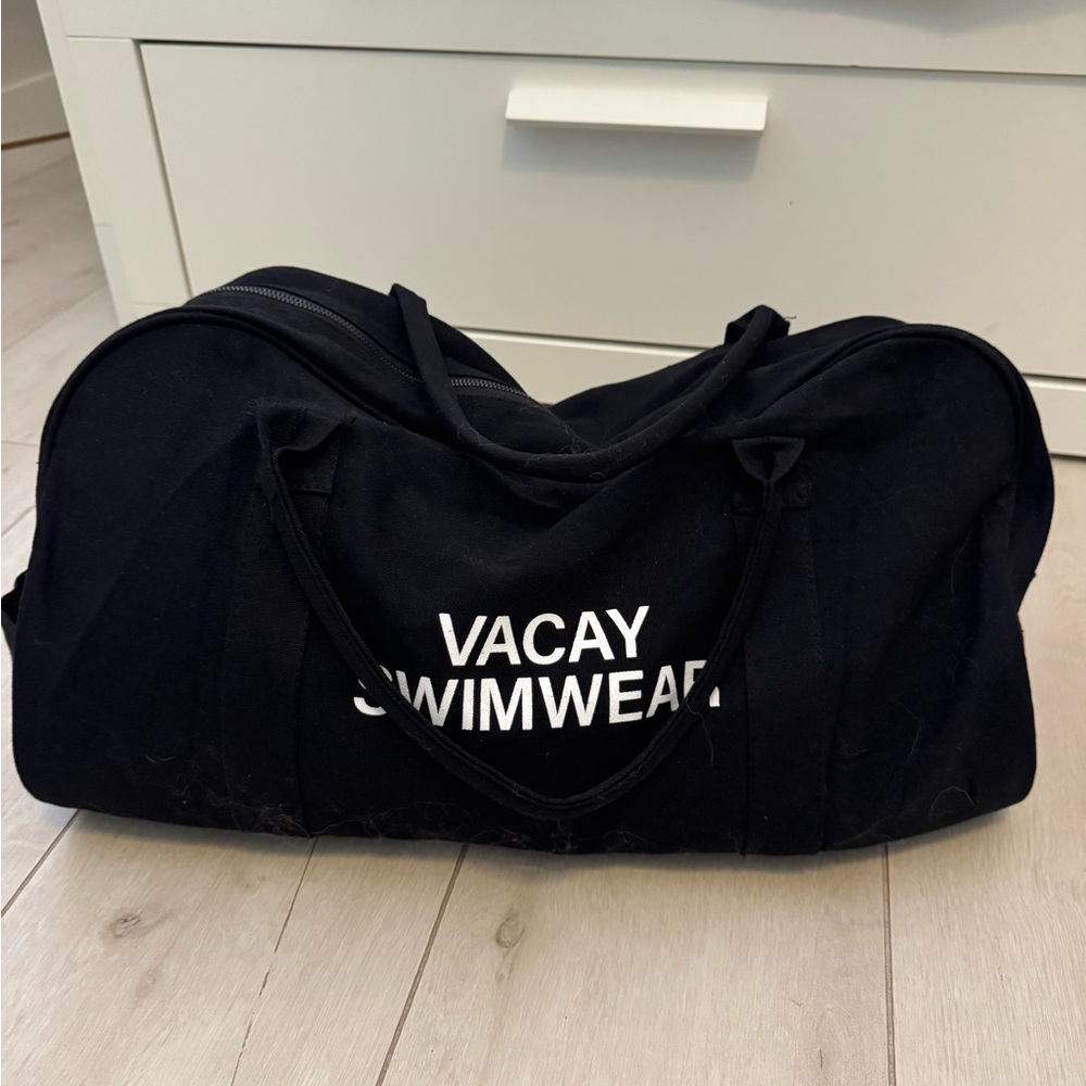Black Vacay Swimwear Duffel Bag